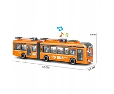 Amiku DIDELIS AUTOBUSAS GARSAS ŠVIESOS ATIDARYTA DURYS 1:16 AUTOMOBILIŲ Dovana vaikams
