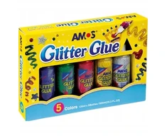 AMOS GLITTER SU GLITTER 120ml*5 SPALVŲ