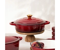 ANDREAS bordo spalvos plokščias ombre ketaus puodas, 28cm 2,5 l HOMLA