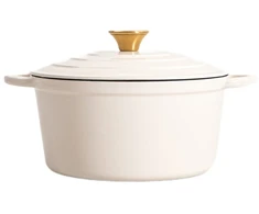 ANDREAS smėlio spalvos tradicinis ketaus puodas, 24cm 4 l HOMLA