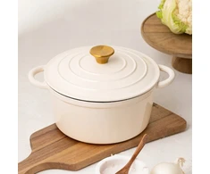 ANDREAS smėlio spalvos tradicinis ketaus puodas, 24cm 4 l HOMLA