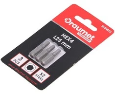Antgalis Draumet Pro 1/4 colio, H4, 25mm (3 vnt.)