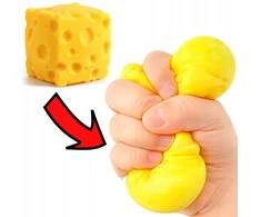 ANTISTRESAS GNIOTEK SŪRIS Geltonas sūrio kubelis SQUISHY MOCHI