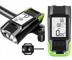 Anytech Galingas LED priekinis dviračio žibintas, USB priekis, ryški šviesa, skaitiklis, skambutis