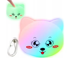 Appio KOLOROWA MIĘKKA Naktinė lempa DLA DZIECI silikon KOTEK LED RGB
