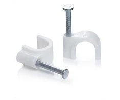 Apvalios kabelių tvirtinimo kabės 9mm/25vnt. baltos