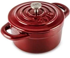 Apvalus emaliuotas ketaus puodas Zyle ZY07RKI Ø10 cm, raudonas