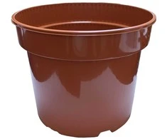 Apvalus vazonėlis daigams Ø17cm H13.5cm plastikinis/rudas