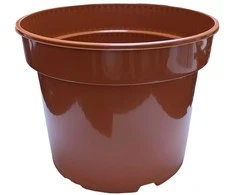 Apvalus vazonėlis daigams Ø19cm H14.8cm plastikinis/rudas