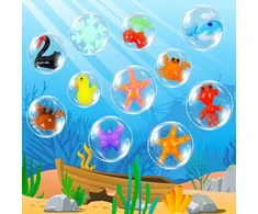 AQUA GELZ DIDELIS KŪRYBINIS RINKINYS XXL 12 SPALVŲ GELĖS 3D GYVŪNAI + PELIETI