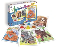 Aquarellum Dogs 4 paveikslėliai tapybai ir SentoSphere dažai