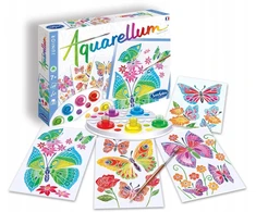 Aquarellum drugeliai ir gėlės 4 paveikslai ir SentoSphere dažai