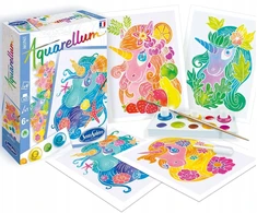 Aquarellum Unicorns 2 paveikslėliai, skirti tapyti, ir 6+ SentoSphere dažai