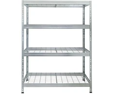 Ar Shelving 4 lygių metalinė lentyna/maks.lygio apkrova 300kg Rivet Wire 1800x1200x450mm pilka