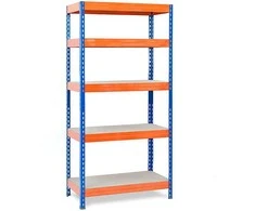 Ar Shelving 5 lygių metalinė lentyna/maks.lygio apkrova 300kg STABIL 1000x500x1920mm oranžinė/mėlyna