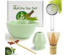 ARBATA MATCHA RINKINYS 6 DALIŲ DUBENIS ATLIEKŲ ŠAUKŠTAS KERAMINIS RINKINYS