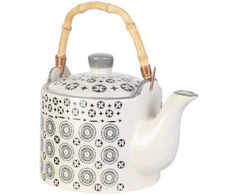 Arbatinukas keramikinis baltas margintas 850 ml Home Deco KA4251