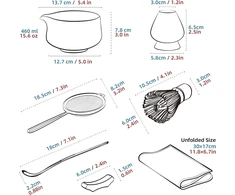 ARBATOS RINKINYS 7 ELEMENTŲ ROŽINĖ KERAMIKOS LATTE PRIEDAI