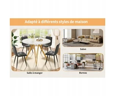 Arhatreya Apvalus stalas 100cm auksinio marmuro MDF