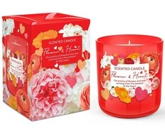 Aromatinė žvakė stiklinėje Bartek Candles 150g/dega 30h Flower&amp;Hearts