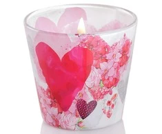 Aromatinė žvakė stiklinėje Flowers Hearts Bartek Candles 115g/dega 30h Dream Garden