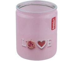 Aromatinė žvakė stiklinėje LOVE Bolsius 80x68cm/dega 23h pink love