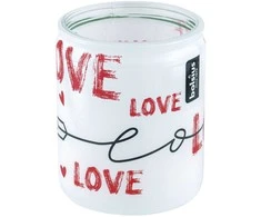 Aromatinė žvakė stiklinėje LOVE Bolsius 80x68cm/dega 23h baltas love