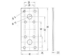 Arras Perforuota plokštelė 40x96x2mm