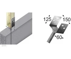 Arras U tipo tvirtinimo pagrindas su inkaru 5.0x150x60x125x200mm