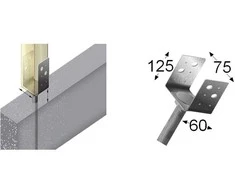 Arras U tipo tvirtinimo pagrindas su inkaru 5.0x75x60x123x200mm