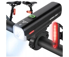 Arsa Go PRIEKINIS GALINIS DVIRAČIO LEMPAS LED PRIEKINIS GALINIS ĮKRAUJAMAS ŠVIETAS 2x USB