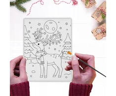 Artmaker Kalėdinė tapybos drobė su elniu: rinkinys su dažais