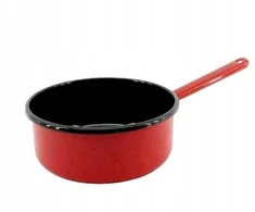 Artnik Retro puodas, emaliuotas, žemas, 16 cm, 1,3 L, vintažinis raudonas puodas