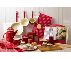 Artnik Retro puodas, emaliuotas, žemas, 1,25 L, žąsis, vintažinis puodas