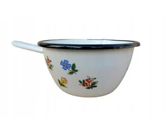 Artnik Retro vazonas, emaliuotas, žemas, 1,5 L, baltas, gėlių vazonas