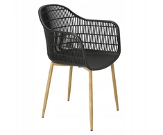 ArtPro ATRATINĖ KĖDĖ SU porankiais, JUODA, MODERNA, VALGOMUI, METALINĖ
