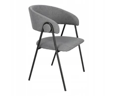 Artpro MODERNI PILKA LARISA LOFT KĖDĖ, Juodas METALAS, VALGOMUI, SVETAINEI