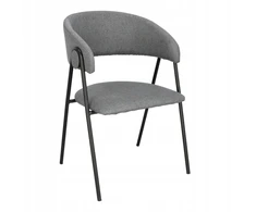 Artpro MODERNI PILKA LARISA LOFT KĖDĖ, Juodas METALAS, VALGOMUI, SVETAINEI