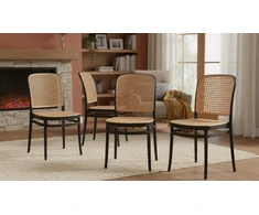 Artseries Ažūrinės juodos kėdės svetainei virtuvei valgomajam Scandinavian LOFT BOHO x4