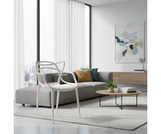 Artseries Balta LOFT Moderni skandinaviška ažūrinė kėdė virtuvei, svetainei, terasai