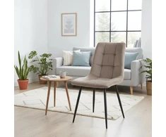 Artseries Krzesło Tapicerowane TAUPE Welurowe Pikowane Skandynawskie Salon Jadalnia