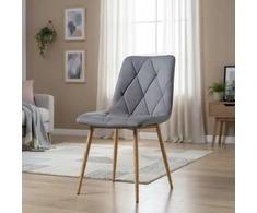 Artseries Veliūrinė kėdė Pilka LOFT Scandinavian Brown Legs Svetainės valgomasis