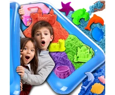 Asato Kinetic Sand 3kg rinkinys vaikams Baseinas Formos Formos dovanoms