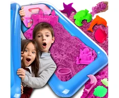 Asato Kinetic Sand 3kg rinkinys vaikams Baseinas Formos Formos dovanoms