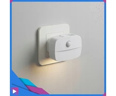 Asato LED naktinis apšvietimas, skirtas kontaktui su „Twilight Motion Sensor“ 3 režimų lizdu