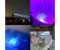 Asato Taktinis žibintuvėlis UV prožektorius 2in1 Survival LED Zoom karinių dėklų rinkinys