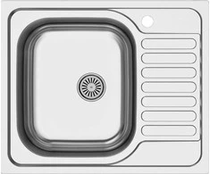 Asil Krom Įleidžiama ner.plieno virt. kriauklė AS 117 600x500x160x0.6mm matinė/dešininė