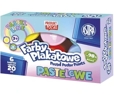 Astra plakatiniai dažai, pastelinių atspalvių, 6 spalvos x 20 ml