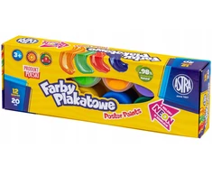 Astra plakato dažai, 12 spalvų x 20 ml