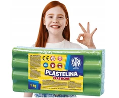 Astra plastelinas 1kg, ryškiai žalias, minkštas, vaikams